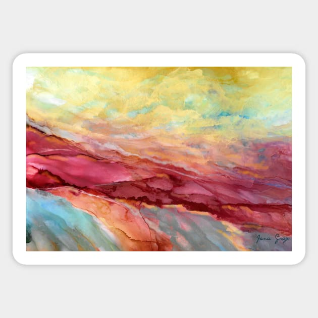 It's A Beautiful  Day abstract desert landscape Sticker by JMarieDesigns